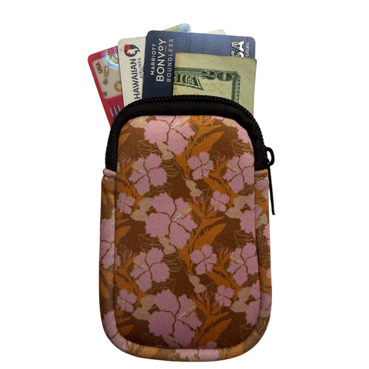 [Card Pouch w/ clip] Pink Hibiscus Paradise