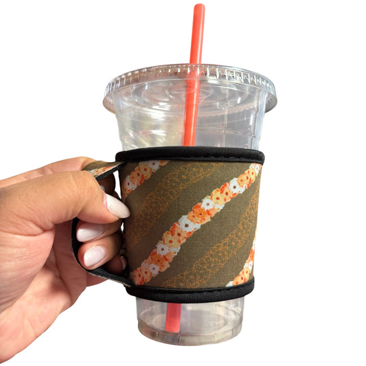 [Cup Sleeve w/ Handle] Olive Lei Puakenikeni