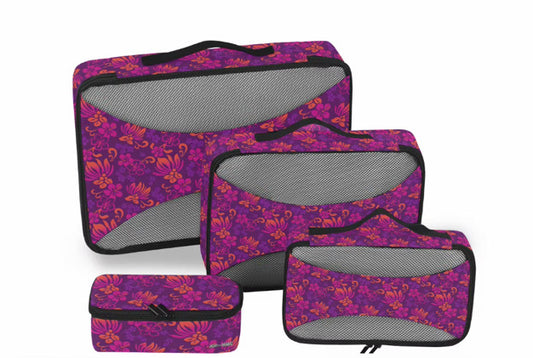 [Packing Cubes (Set of 4)] Purple Retro Ohia