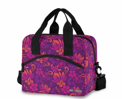 [Zippered Lunch Bag] Purple Retro Ohia