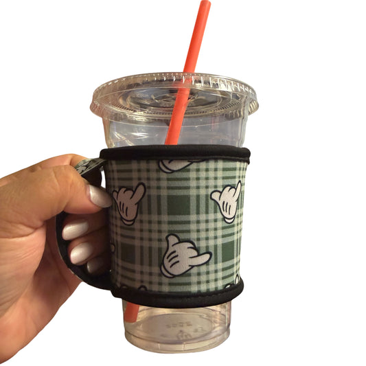 [Cup Sleeve w/ Handle] Green Shaka Palaka