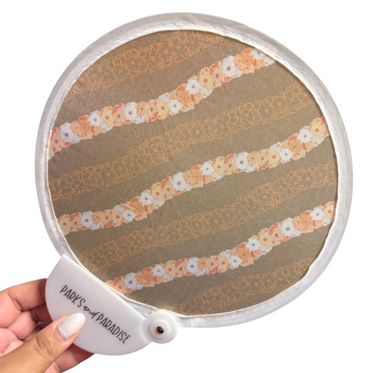[Foldable Fan] Olive Lei Puakenikeni