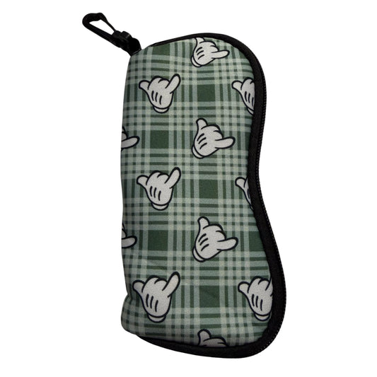 [Sunglass Case w/ clip] Green Shaka Palaka