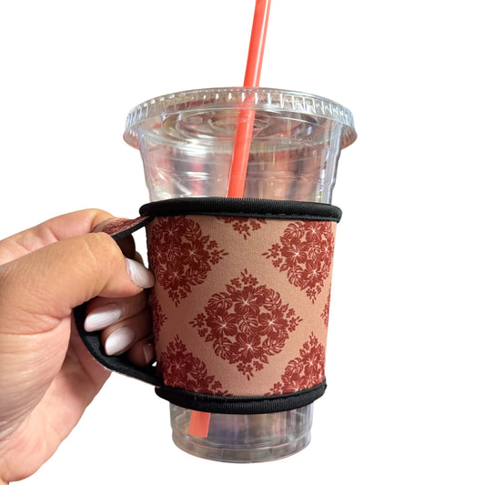 [Cup Sleeve w/ Handle] Hibiscus Tiles