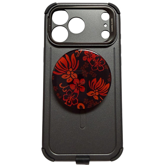 [Magnetic Phone Grip] Red Retro Ohia