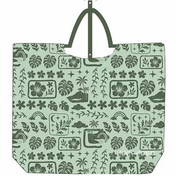 [Cinch It Reusable Bag] Green Vintage Hawai'i