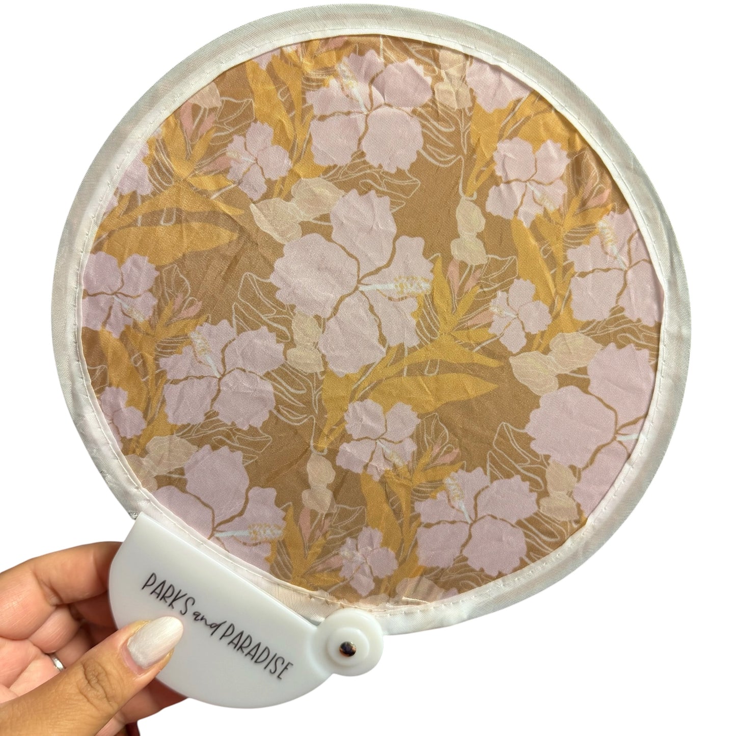 [Foldable Fan] Pink Hibiscus Paradise
